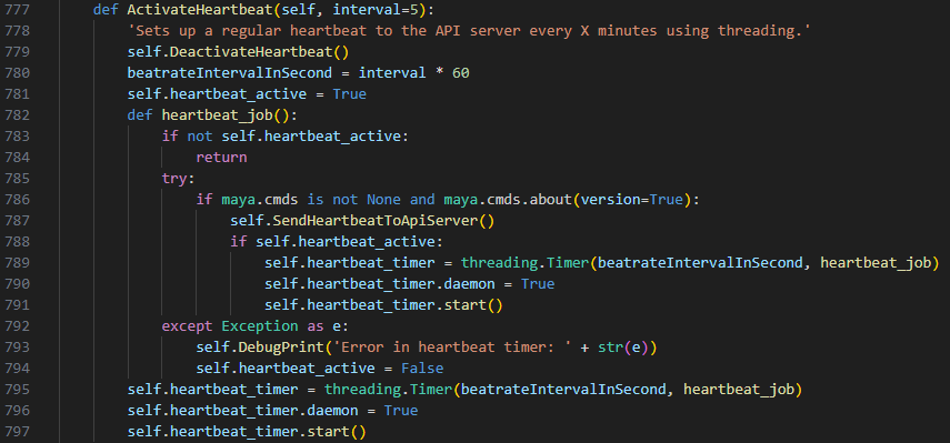 Heartbeat sending every 5 minutes