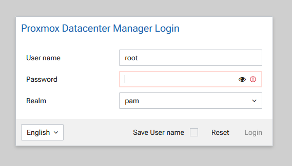 Login to Proxmox Datacenter Manager